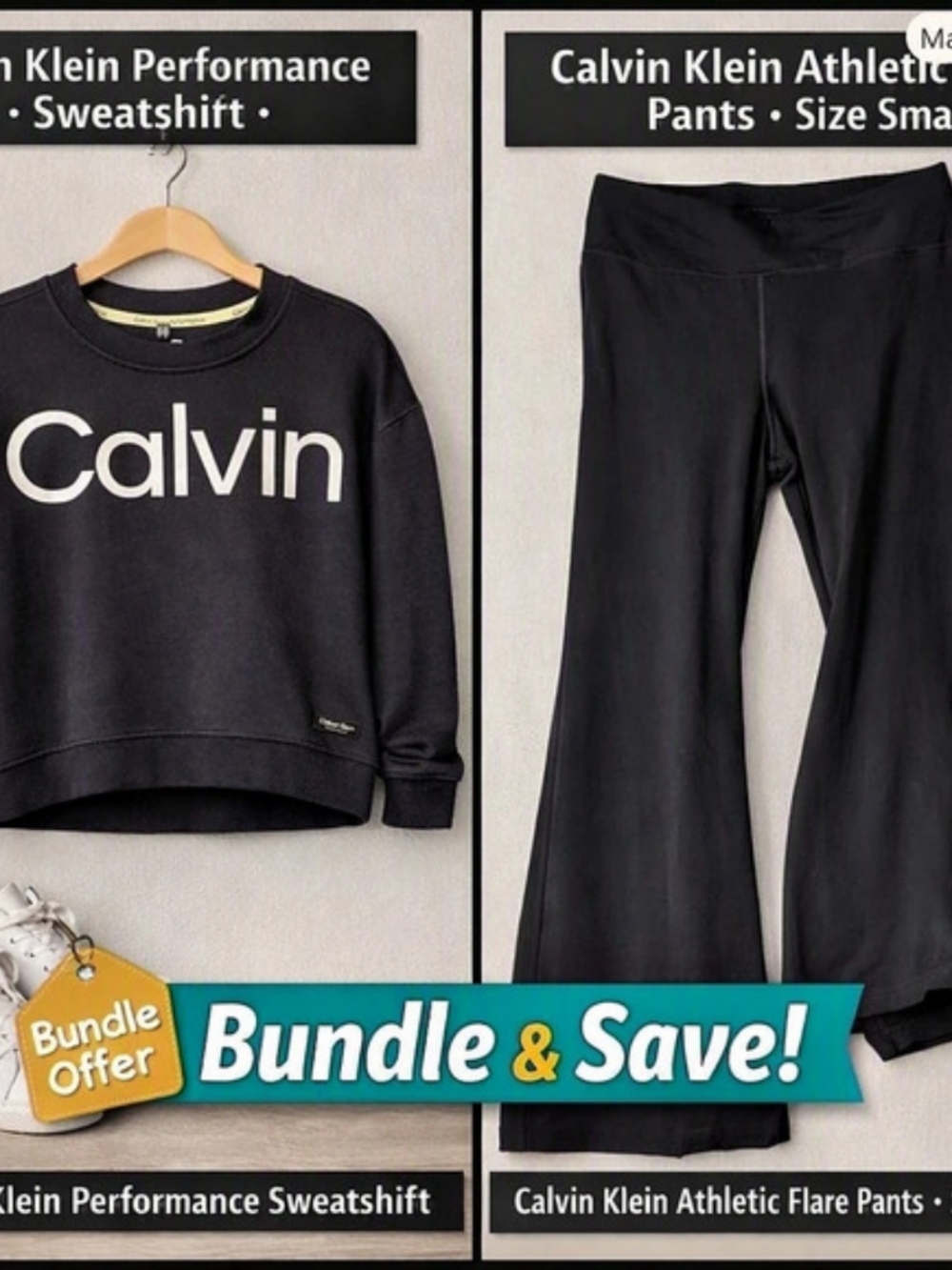 Calvin Klein Performance Black & White Size Small Set